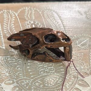 Copper Plated Turtle Skull & Labradorite Pendant/Collector Piece